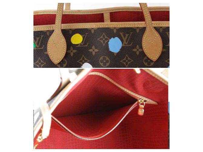 Borsa a Spalla Louis Vuitton LV x YK Neverfull MM Marrone Monogramma - vista 7