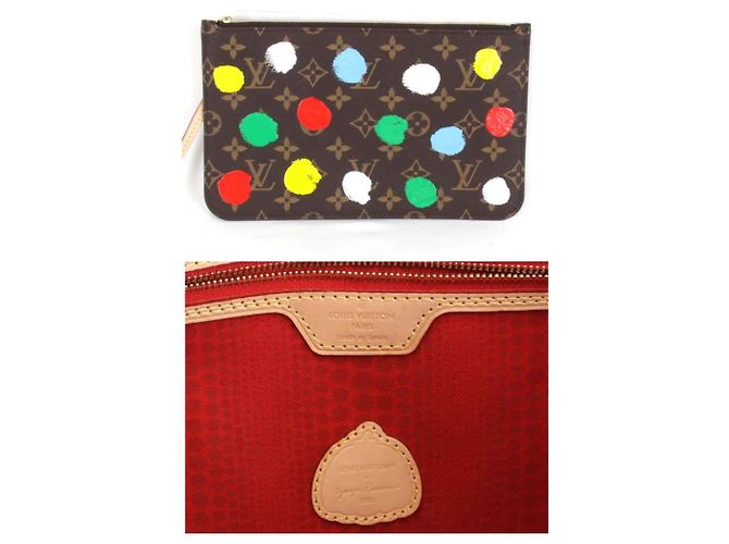 Borsa a Spalla Louis Vuitton LV x YK Neverfull MM Marrone Monogramma - vista 9