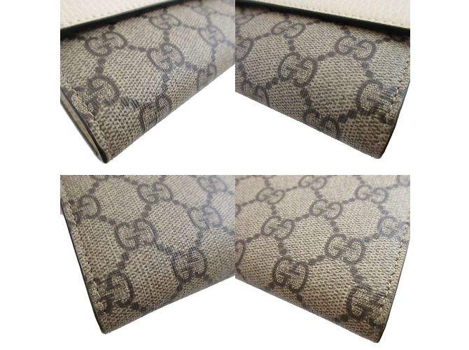 Gucci GG Canvas Leder Langbörse Beige Roh - Ansicht 10