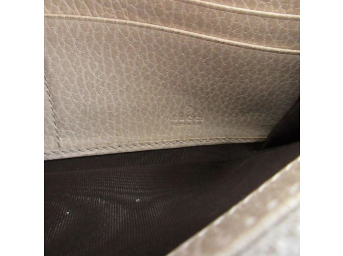 Gucci GG Canvas Leder Langbörse Beige Roh - Ansicht 11