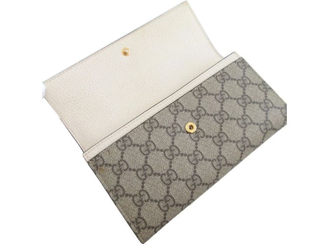 Gucci GG Canvas Leder Langbörse Beige Roh - Ansicht 5