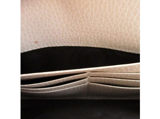 Gucci GG Canvas Leder Langbörse Beige Roh - Ansicht 9
