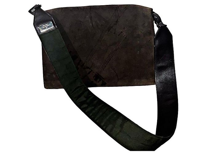 Borsa a tracolla in suede e nylon autentica Gucci Tom Ford rara Marrone - vista 3
