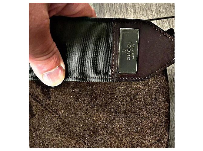 Borsa a tracolla in suede e nylon autentica Gucci Tom Ford rara Marrone - vista 6