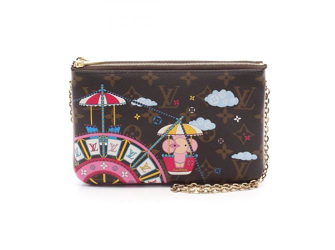 Bolso de Hombro Louis Vuitton Pochette Double Zip Monogram Vivienne Castaño Multicolor - vista 2