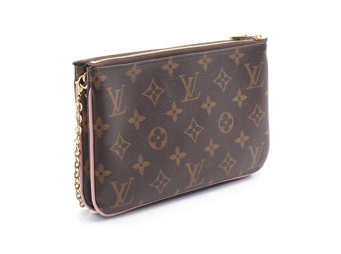 Bolso de Hombro Louis Vuitton Pochette Double Zip Monogram Vivienne Castaño Multicolor - vista 3