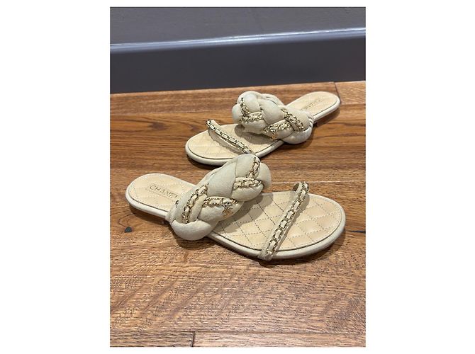 Mule Chanel in scamosciato beige 37 - vista 10