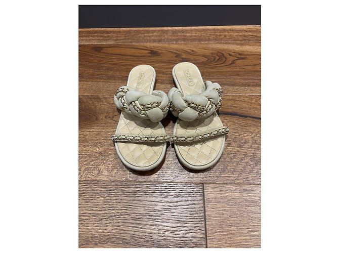 Mule Chanel in scamosciato beige 37 - vista 11
