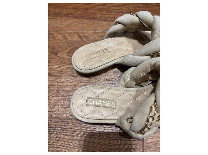 Mule Chanel in scamosciato beige 37 - vista 4