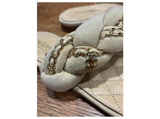 Mule Chanel in scamosciato beige 37 - vista 5