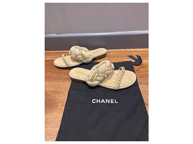 Mule Chanel in scamosciato beige 37 - vista 6