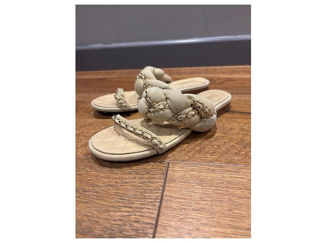 Mule Chanel in scamosciato beige 37 - vista 9