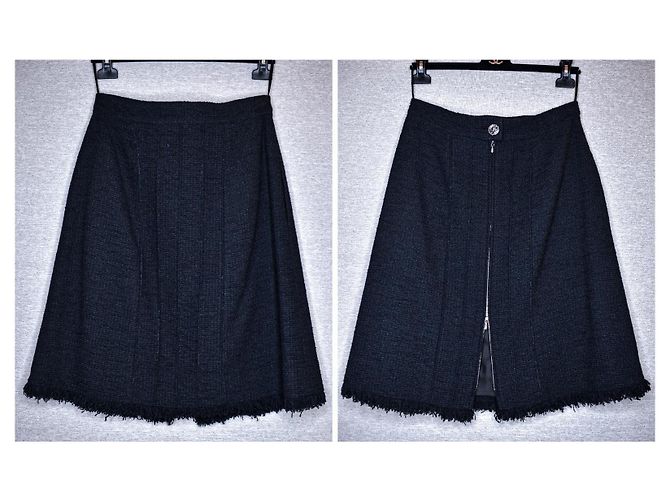 Chanel Look 35/71 dei Giardini di Versailles in passerella Blu navy Blu scuro - vista 13