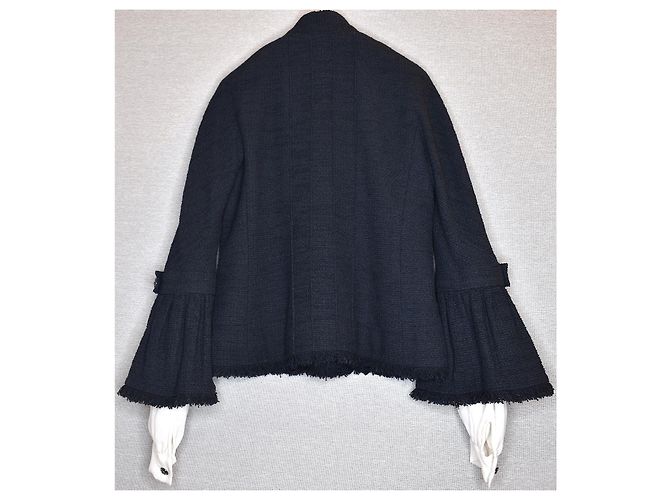 Chanel Look 35/71 dei Giardini di Versailles in passerella Blu navy Blu scuro - vista 15