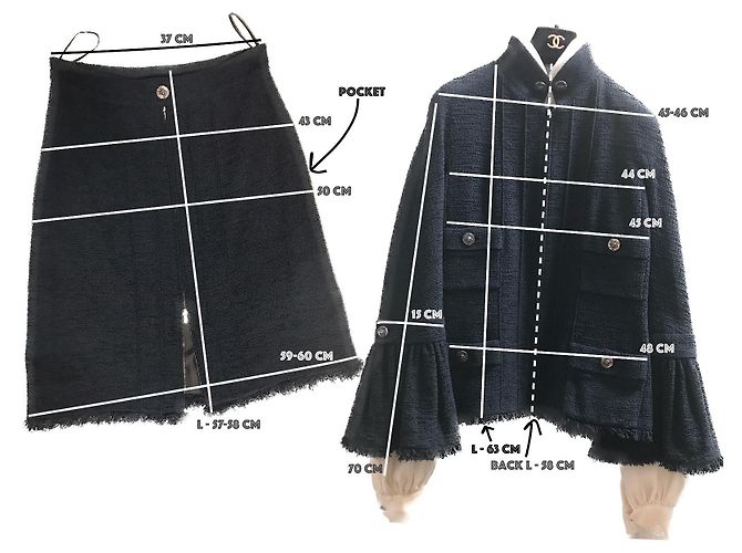 Chanel Look 35/71 dei Giardini di Versailles in passerella Blu navy Blu scuro - vista 16