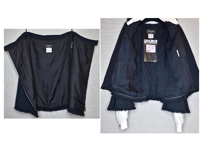 Chanel Look 35/71 dei Giardini di Versailles in passerella Blu navy Blu scuro - vista 3