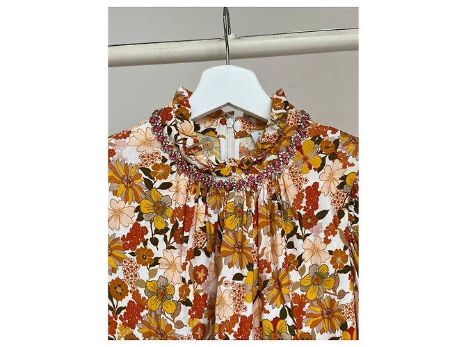 Sandro Kleid Orange Viscose Mehrfarben - Ansicht 3
