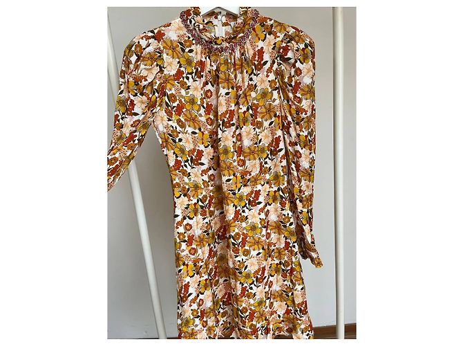 Sandro Kleid Orange Viscose Mehrfarben - Ansicht 5