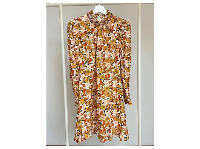Sandro Kleid Orange Viscose Mehrfarben - Ansicht 8