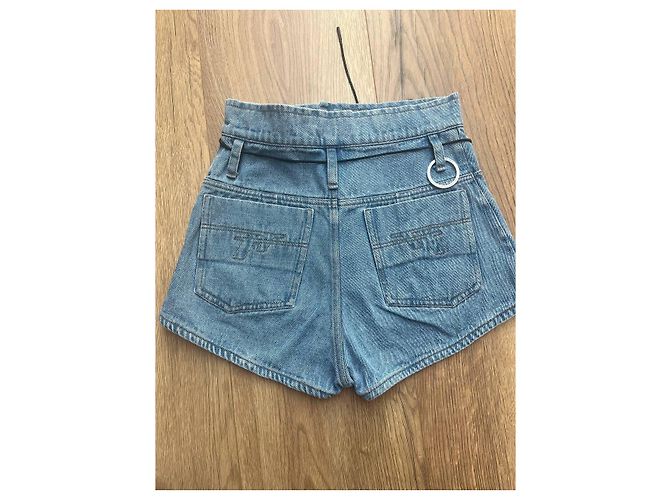 Autre Marque Pantaloncini in denim ttswtrs blu cotone - vista 5