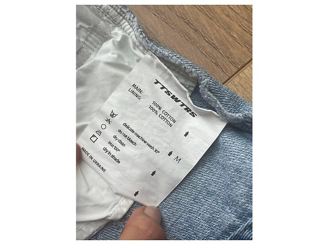 Autre Marque Pantaloncini in denim ttswtrs blu cotone - vista 8