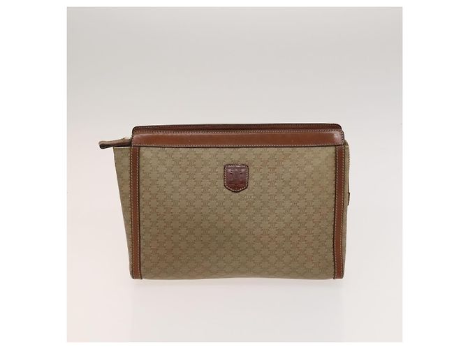 Céline CELINE Macadam Canvas Hand Clutch Bag, PVC-Leder, 5 Sets, Braun Beige, Authentisch ki5555 - Ansicht 18