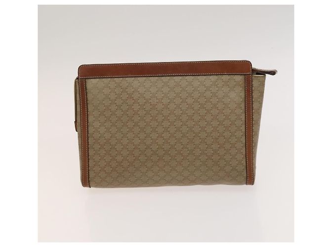 Céline CELINE Macadam Canvas Hand Clutch Bag, PVC-Leder, 5 Sets, Braun Beige, Authentisch ki5555 - Ansicht 19