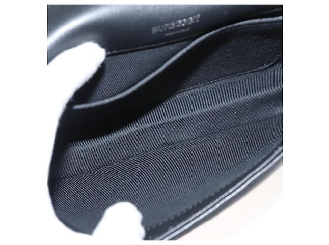 Borsa a spalla in pelle con paillettes Burberry argento Auth BA1535 - vista 12