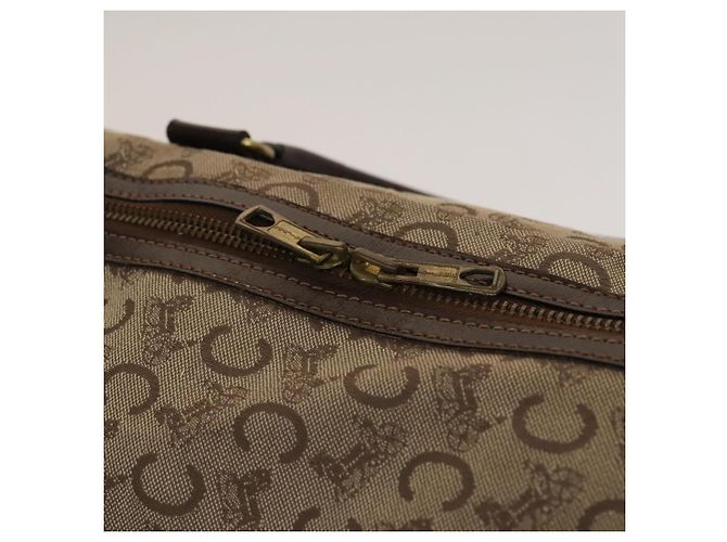 Céline CELINE C saluki Boston Bag Tela Beige Oro Auth KD400 D'oro - vista 10