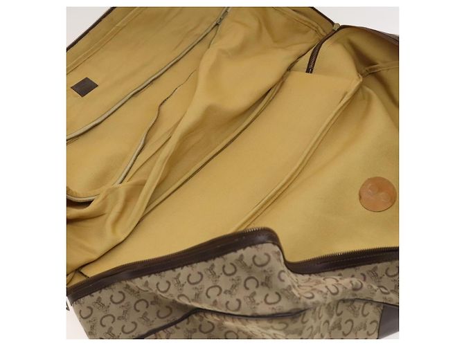Céline CELINE C saluki Boston Bag Tela Beige Oro Auth KD400 D'oro - vista 11