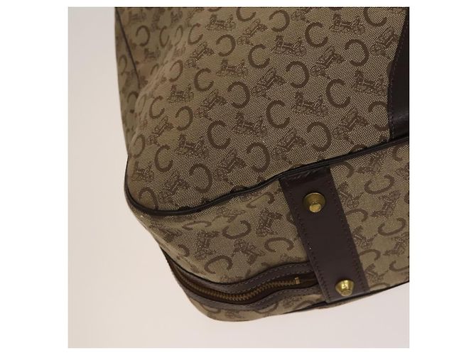 Céline CELINE C saluki Boston Bag Tela Beige Oro Auth KD400 D'oro - vista 14