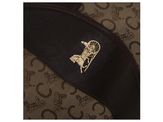 Céline CELINE C saluki Boston Bag Tela Beige Oro Auth KD400 D'oro - vista 18