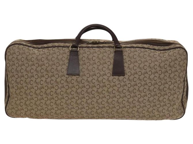 Céline CELINE C saluki Boston Bag Tela Beige Oro Auth KD400 D'oro - vista 2