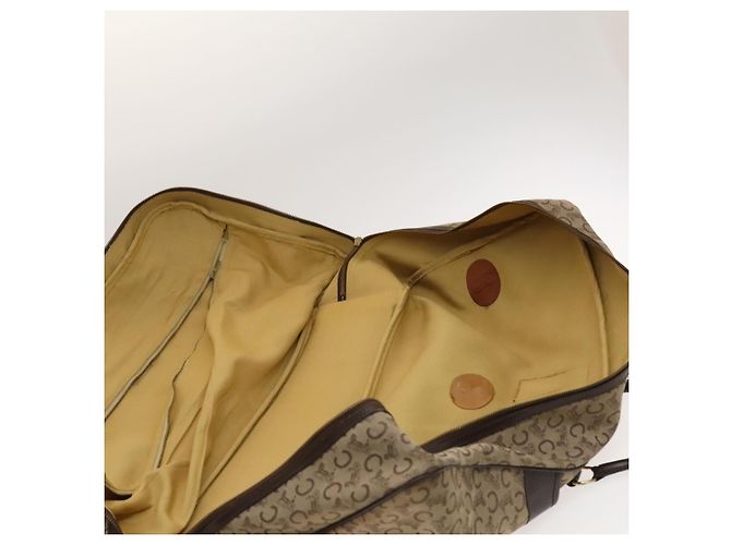 Céline CELINE C saluki Boston Bag Tela Beige Oro Auth KD400 D'oro - vista 20