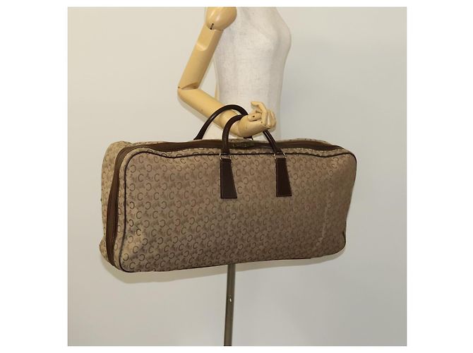 Céline CELINE C saluki Boston Bag Tela Beige Oro Auth KD400 D'oro - vista 22