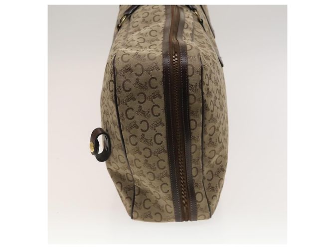 Céline CELINE C saluki Boston Bag Tela Beige Oro Auth KD400 D'oro - vista 3