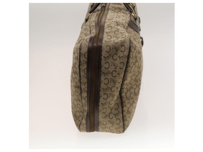 Céline CELINE C saluki Boston Bag Tela Beige Oro Auth KD400 D'oro - vista 4