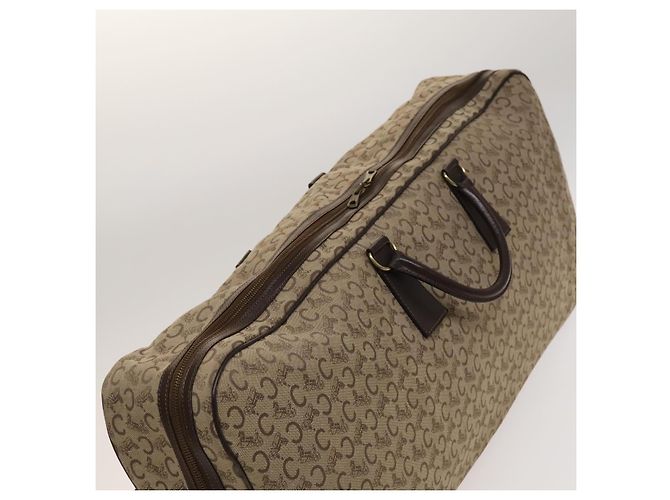 Céline CELINE C saluki Boston Bag Tela Beige Oro Auth KD400 D'oro - vista 6