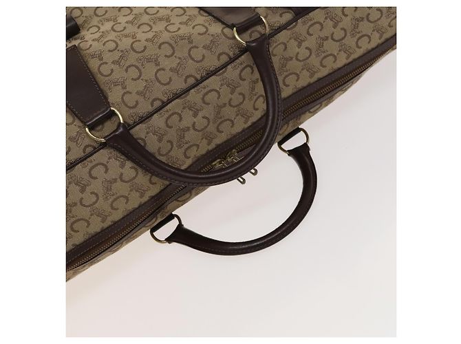 Céline CELINE C saluki Boston Bag Tela Beige Oro Auth KD400 D'oro - vista 7