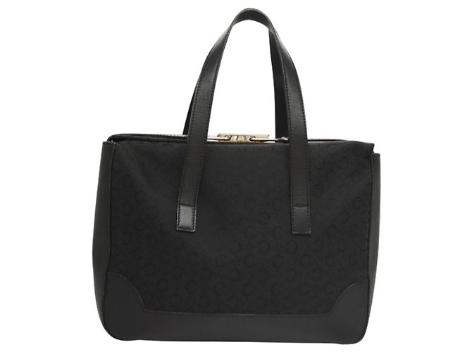 Céline Celine C Macadam Canvas Handtasche Schwarz Silber Authentisch bs24420 - Ansicht 2