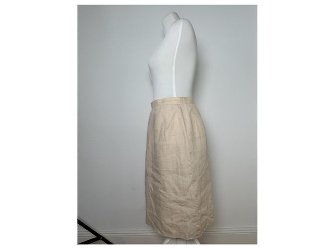 Jupe en lin vintage Courreges beige - vue 2