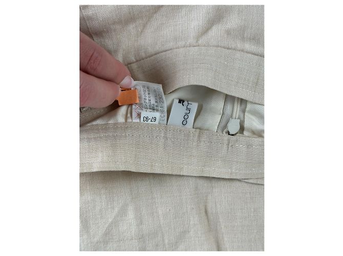 Jupe en lin vintage Courreges beige - vue 5