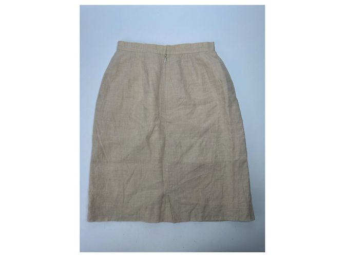 Jupe en lin vintage Courreges beige - vue 7
