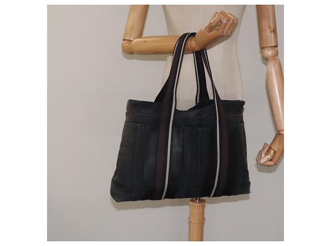 Troca Hermès HERMES Borsa Tote Orizzontale MM Canvas Nera Auth bs24178 Nero - vista 21