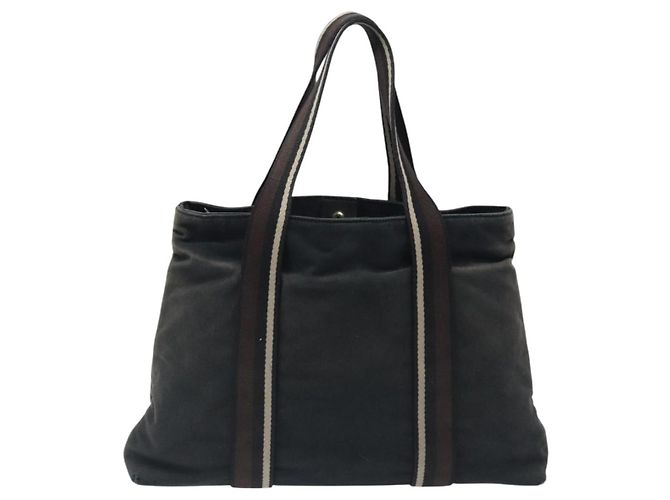 Troca Hermès HERMES Borsa Tote Orizzontale MM Canvas Nera Auth bs24178 Nero - vista 3