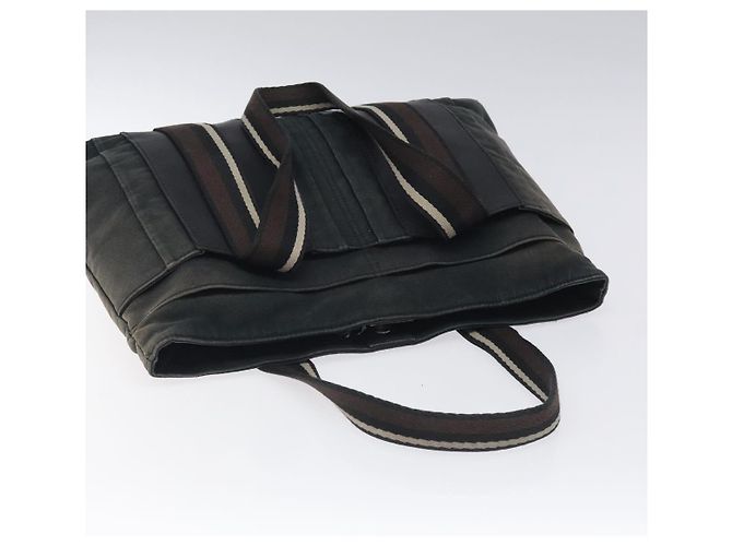 Troca Hermès HERMES Borsa Tote Orizzontale MM Canvas Nera Auth bs24178 Nero - vista 6