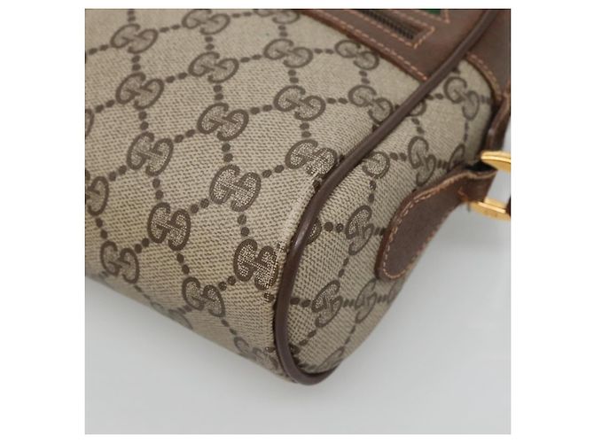 GUCCI GG Supreme Web Sherry Line Bag PVC Beige Gold 56 02 087 Auth ar13365 Golden - view 10