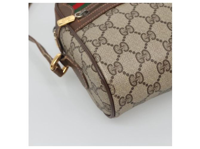 GUCCI GG Supreme Web Sherry Line Bag PVC Beige Gold 56 02 087 Auth ar13365 Golden - view 11