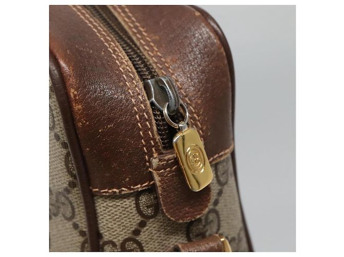 GUCCI GG Supreme Web Sherry Line Bag PVC Beige Gold 56 02 087 Auth ar13365 Golden - view 14