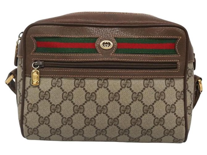 GUCCI GG Supreme Web Sherry Line Bag PVC Beige Gold 56 02 087 Auth ar13365 Golden - view 2